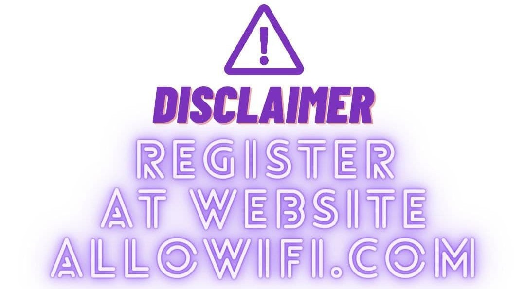 Register at Website - Desclaimer
